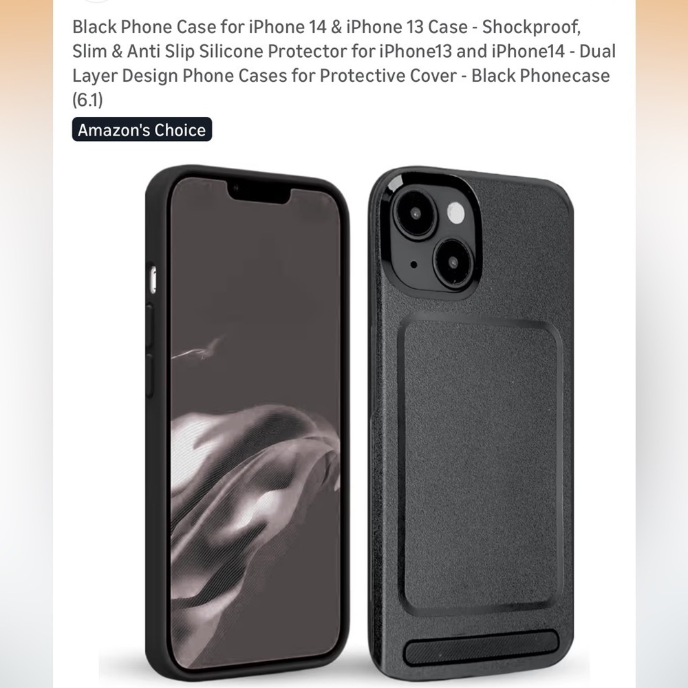 Black Phone Case for iPhone 14 & iPhone 13